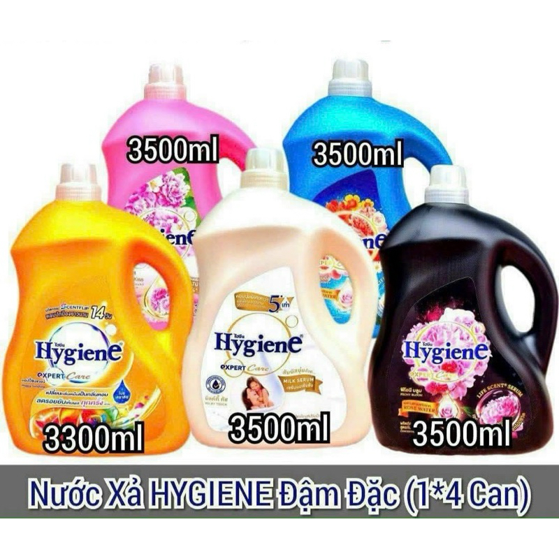 Nước xả mềm vải Hygiene Thái Lan cao cấp can 3500ml siêu tiếc kiệm ,đậm đặc lưu hương dài lâu Shopmedaubap98