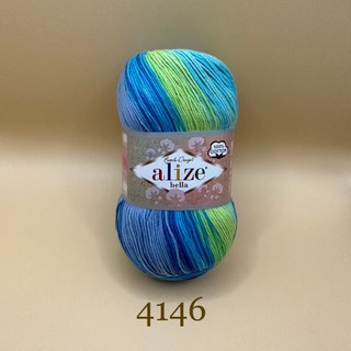 Cuộn sợi cotton hè loang Bella Batik 100 hãng Alize Yarns đan móc áo, váy, khăn hè siêu mát