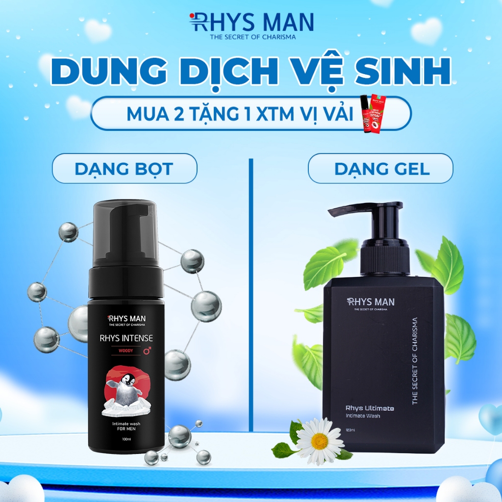 Dung dịch vệ sinh nam giới RHYS MAN hương bạc hà Rhys Ultimate 120ml