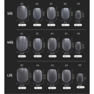 Móng Úp Làm Nailbox Size S-M-L