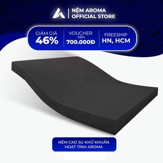 Nệm Cao Su Aroma Than Hoạt Tính Latex Grey - Êm Đàn Hồi Thoáng Khí - Bảo hành chính hãng 10 năm