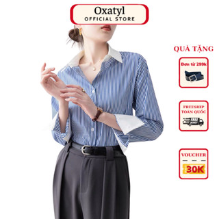 Áo sơ mi nữ kẻ công sở fom áo phổ thông dễ mặc đi làm, đi họp Mã A233