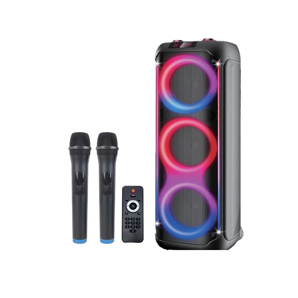 Loa kéo ONTEKCO PARTYBOX 8312 3xBASS 20cm, đèn led RGB, hát karaoke cực hay, chống hú, tay mic đi kèm tần số UHF | BigBuy360 - bigbuy360.vn