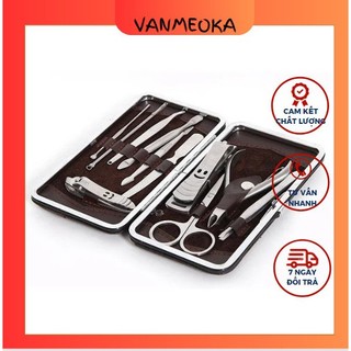 Bấm móng tay, bộ dụng cụ bấm móng tay dụng cụ bấm móng tay gồm 18 chi tiết làm nail tại nhà -VANMEOKA