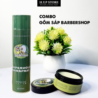 Combo sáp vuốt tóc nam barbershop kèm gôm xịt tóc, wax vuốt tóc giá rẻ