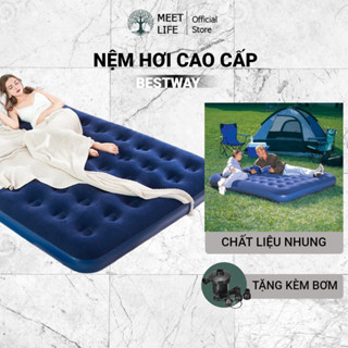 Nệm hơi đệm hơi cao cấp Bestway bốn mùa để văn phòng, mang đi dã ngoại Tặng 1 Bơm điện 203*152*22cm
