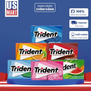 Kẹo Gum Trident Không Đường Nhiều Vị (Vỉ 14 Miếng)