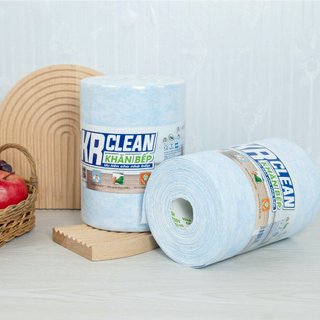 Cuộn khăn lau bếp đa năng Xanh KRCLEAN size 20x20 - siêu thấm hút, tái sử dụng, khăn lau chén dĩa, lau bếp