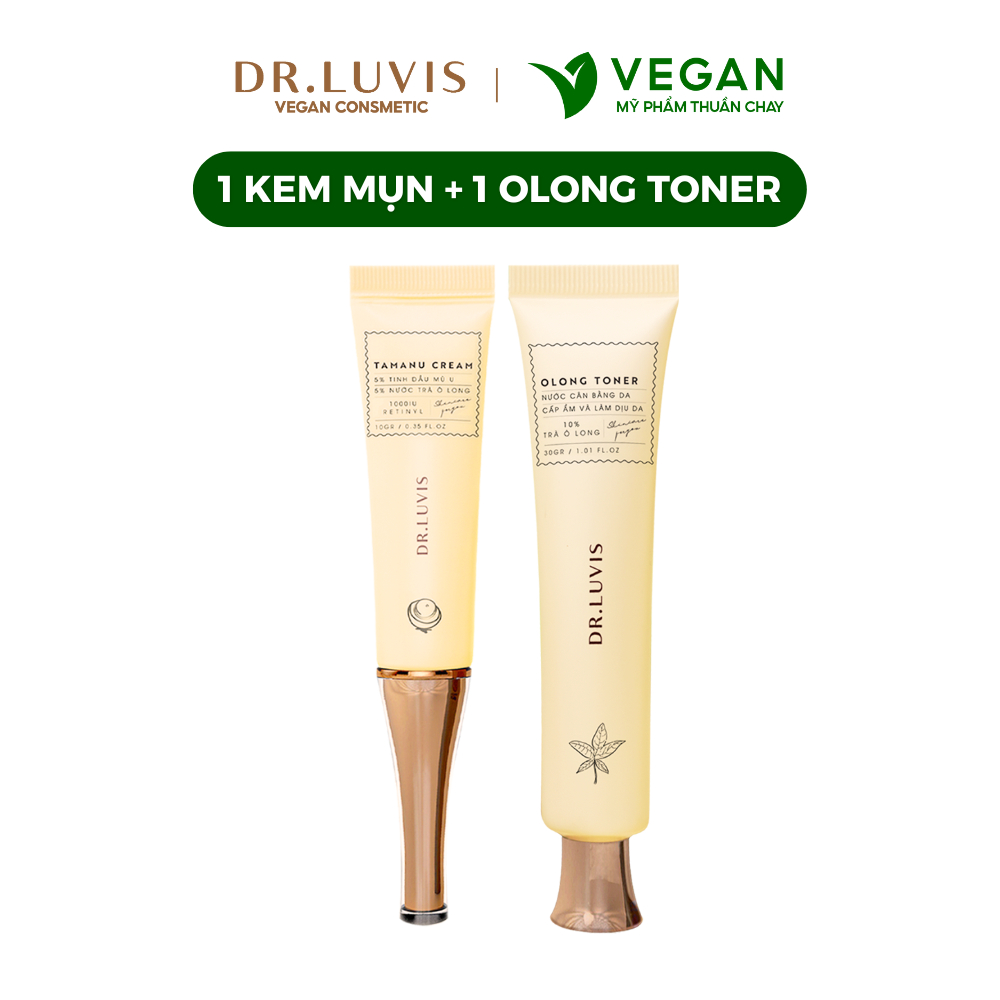 Kem mụn Mù U - Tamanu Cream, Olong Tonner Dr.Luvis giảm mụn, cấp ẩm cho da