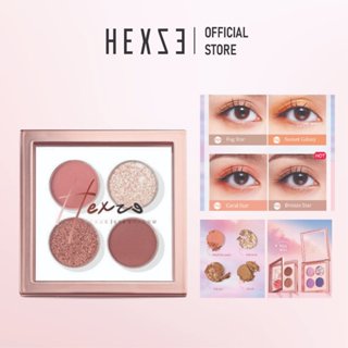 Bảng mắt 4 ô HEXZE, nhũ mịn, màu lên chuẩn đẹp, bám màu tốt