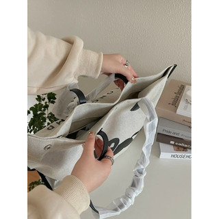 (MS380X) Túi longchamp tote size lớn vải bố