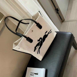 (MS380X) Túi longchamp tote size lớn vải bố
