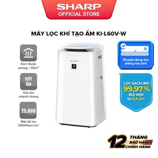 Máy Lọc Khí Tạo Ẩm Sharp inverter KI-L60V-W, Dành Cho Phòng 50m2