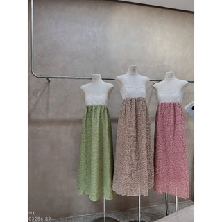 Đầm maxi 2s ren phối màu