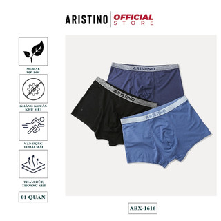 Quần boxer nam ARISTINO sịp đùi nam ôm nhẹ vải sợi tre bamboo mền mịn co giãn kháng khuẩn khử mùi tốt - ABX1616