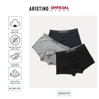 Quần boxer nam ARISTINO sịp đùi nam cạp cao cotton cao cấp mềm mịn ôm body co giãn thoáng mát dễ chịu - ABX03707
