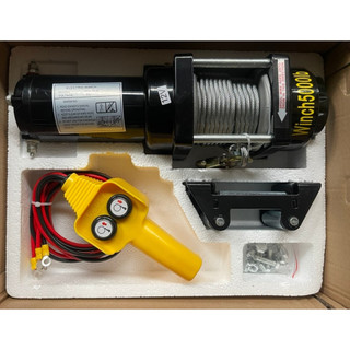 Tời điện 12v, cứu hộ, nâng hạ hàng hóa 5000lbs trọng tải kéo 2200kg cáp 10m