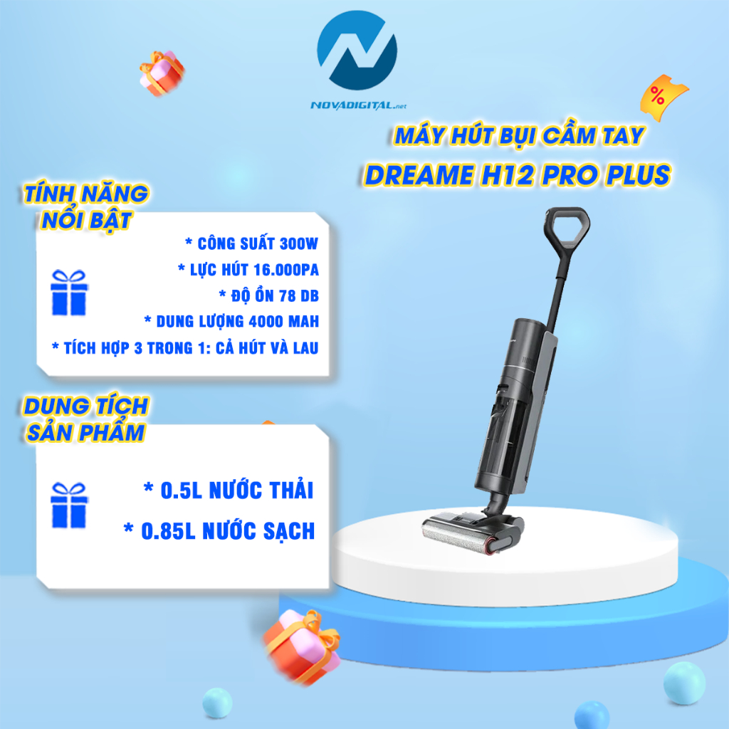 Máy Hút Bụi Lau Nhà Cầm Tay Dreame H12 Pro Plus/ H13 Pro Plus Mix