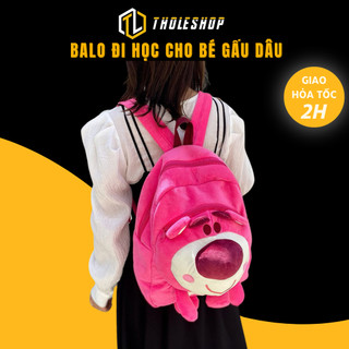 Balo đi học gấu dâu nhồi bông sức chứa lớn dễ thương cho bé tholeshop 12082