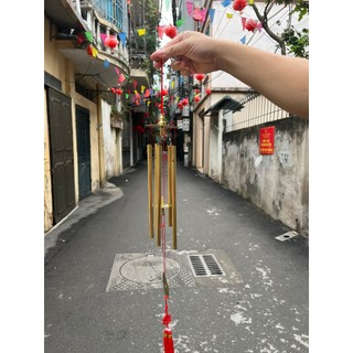 Chuông Gió Đồng phong thủy - Chuông gió 5 thanh Trơn - Đồng Decor