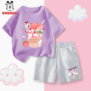 Đồ bộ bé gái BOBDOG 2024, set quần da cá áo thun cotton in hình cute -CQ- BDG46-BDQ18 cho bé