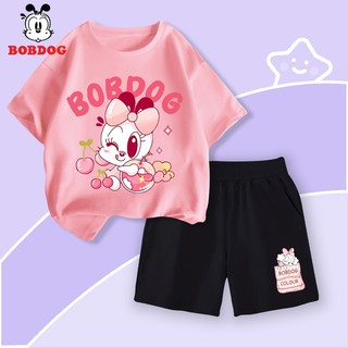 Đồ bộ bé gái BOBDOG 2024, set quần da cá áo thun cotton in hình cute -CQ- BDG47-BDQ14 cho bé