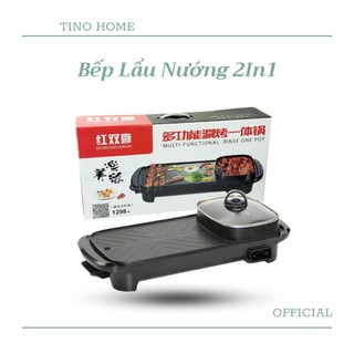 Bếp Lẩu Nướng 2 In 1 Chống Dính Thiết Kế Cao Cấp Công Suất 1300W Tiện Lợi An Toàn Sử Dụng (TVQ Store)