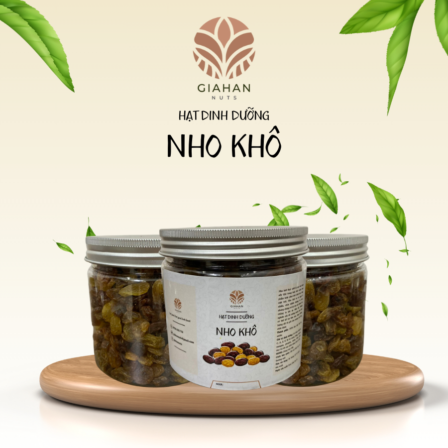 [200g] Nho khô loại ngon nhập khẩu Ấn Độ không đường vị chua ngọt tự nhiên, hạt nhỏ, dẻo, tốt cho sứ