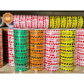 6 Cuộn băng keo niêm phong IN chữ hàng dễ vỡ 100Y