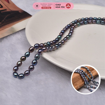 Vòng Cổ Ngọc Trai Gạo 7ly Màu Xanh Lông Công Dây Chuyền Nữ Sang Trọng - Ngọc Trai Trường Thịnh