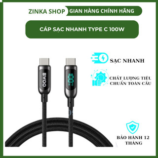 Cáp sạc nhanh Tyc to Tyc PD 100W BWOO X275 Cho Macbook Điện thoại Laptop chân Tyc Có chip tự ngắt ZINKA