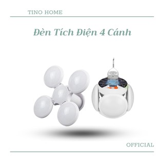 Đèn Tích Điện 4 Cánh Bóng Đèn Led 40W Ánh Sáng Trắng Tiết Kiệm Điện Năng Lượng Mặt Trời (TVQ Store)