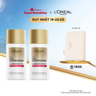 Bộ 2 kem chống nắng x20 thoáng da mỏng nhẹ L’Oreal Paris UV Defender Serum 50ml SPF 50++