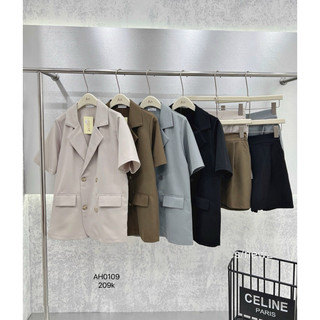 Ah0109 set áo blazer cộc tay quần đùi boconganh