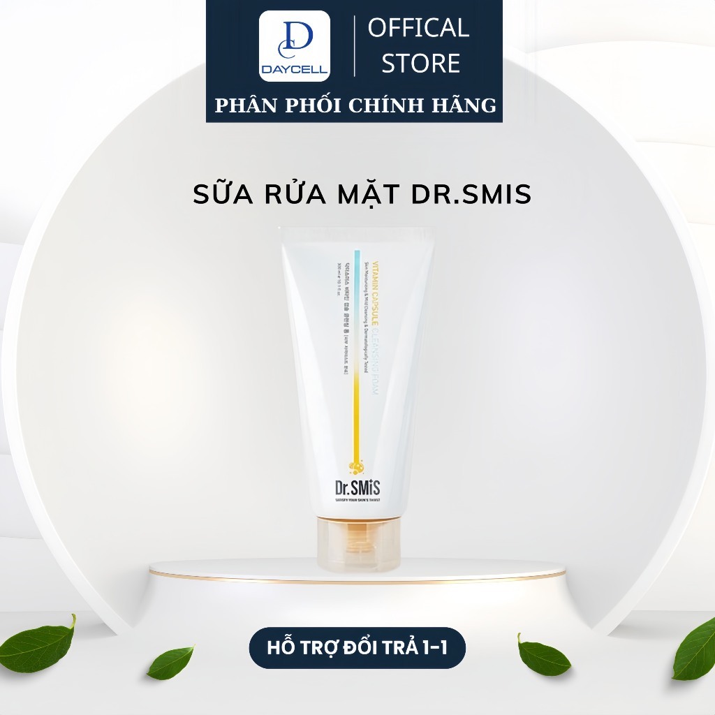 Sữa Rửa Mặt 300ml Giảm Nám, Tàn Nhang, Đồi Mồi Dr.Smis Vitamin Capsule Cleansing Foam – Daycellvietn