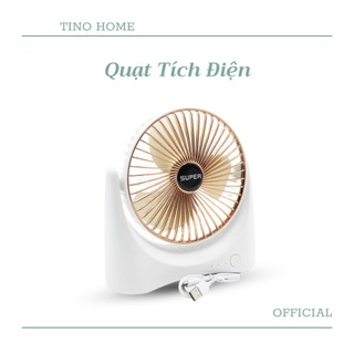 Quạt Tích Điện Để Bàn Nhỏ Gọn Thiết Kế 3 Chế Độ Chân Sạc USB Tiện Lợi Sử Dụng GVQ Store