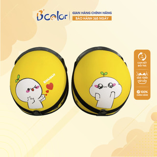 Mũ Bảo Hiểm Nửa Đầu Màu Vàng Họa Tiết Cặp Đôi  Kèm Kính Thời Trang Chính Hãng B'COLOR (Combo 2 Mũ)