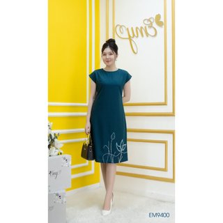 Đầm emy em9400 suông xanh vịt kết hạt