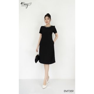 Đầm emy em7359 suông đen