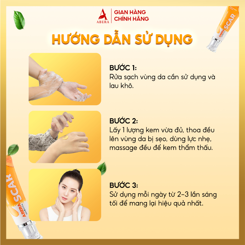 Kem liền sẹo nghệ đỏ Abera Scar, liền sẹo lồi, sẹo phẩu thuật, sẹo tai nạn, sẹo lâu năm, từ nghệ đỏ, nuôi dưỡng, tái tạo