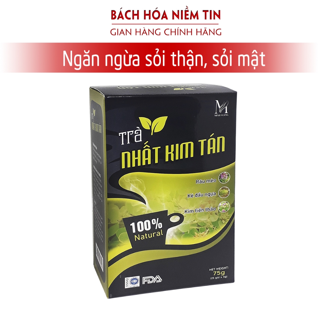 Trà Nhất Kim Tán thành phần Kim Tiền Thảo , râu mèo hỗ trợ ngăn ngừa hình thành Sỏi Thận Hộp 25 Túi Lọc