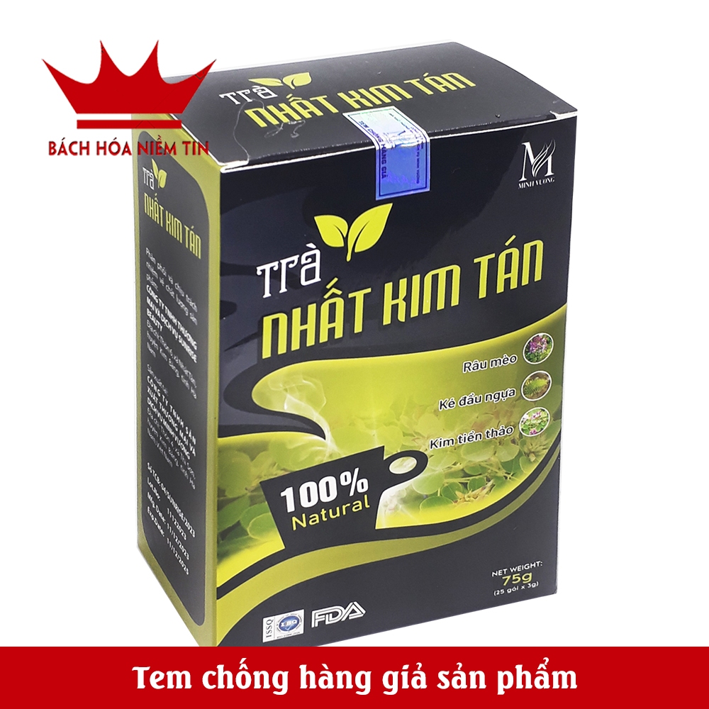 Trà Nhất Kim Tán thành phần Kim Tiền Thảo , râu mèo hỗ trợ ngăn ngừa hình thành Sỏi Thận Hộp 25 Túi Lọc