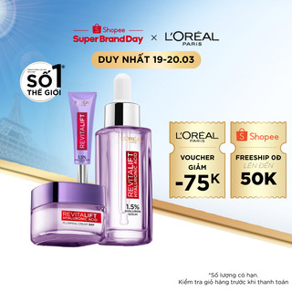 Bộ serum & kem dưỡng siêu cấp ẩm và giảm nếp nhăn Revitalift Pure Hyaluronic Acid L'Oreal Paris