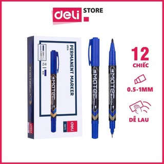 Bút dạ viết lên kính deli- bút lông 2 đầu - bút đi nét deli u104
