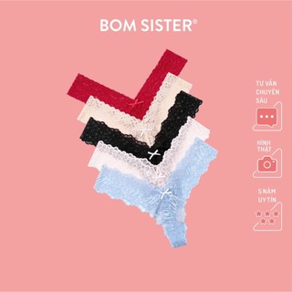 Combo 5 quần lót lọt khe, quần chữ Y ren hoa thoải mái thoáng mát màu sắc pastel tinh tế (CHE TÊN) BOMSISTER P0002