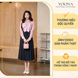 Chân váy thiết kế cạp cao dáng xòe xếp ly YOONA - NH8X052
