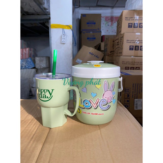 sỉ - 1 Xô đá Bình Đá mini 1 lít /  1 ly quai kèm hút( đọc kĩ phan loại có lẻ)- chính hãng Tân lập thành