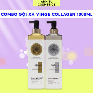 Cặp Dầu Gội Xả Collagen Vinge 1000ml