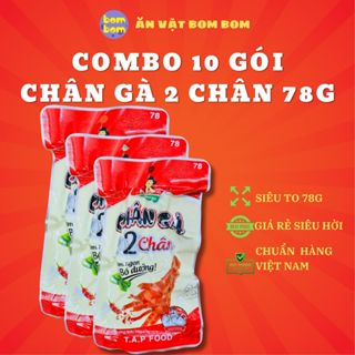 [CHÂN GÀ X2] Combo 10 gói chân gà 2 chân to 78g - Cay thơm bùng vị - Tap Food