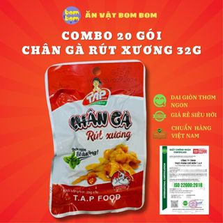 Combo 20 Gói Chân Gà Rút Xương Cay Thơm Dai giòn sần sật -TAP FOOD - Ăn Vặt Bom Bom